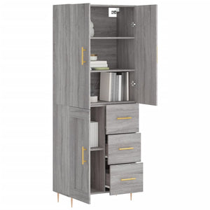 vidaXL Highboard Grey Sonoma 69.5x34x180 cm Engineered Wood