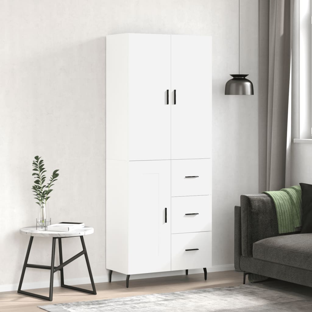 vidaXL Highboard White 69.5x34x180 cm Engineered Wood