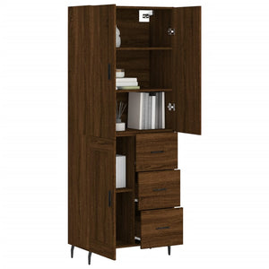 vidaXL Highboard Brown Oak 69.5x34x180 cm Engineered Wood