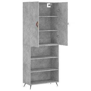 vidaXL Highboard Concrete Grey 69.5x34x180 cm Engineered Wood