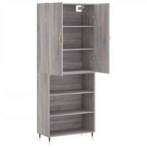 vidaXL Highboard Grey Sonoma 69.5x34x180 cm Engineered Wood