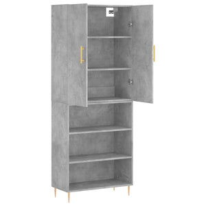 vidaXL Highboard Concrete Grey 69.5x34x180 cm Engineered Wood