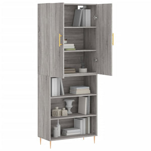 vidaXL Highboard Grey Sonoma 69.5x34x180 cm Engineered Wood