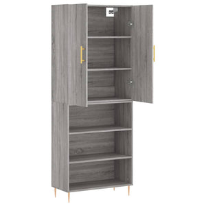 vidaXL Highboard Grey Sonoma 69.5x34x180 cm Engineered Wood