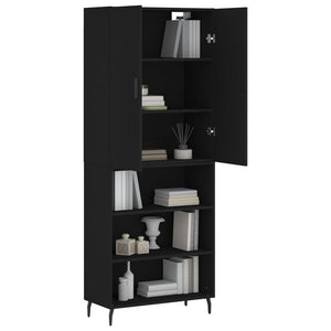 vidaXL Highboard Black 69.5x34x180 cm Engineered Wood