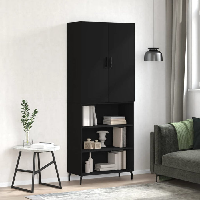 vidaXL Highboard Black 69.5x34x180 cm Engineered Wood