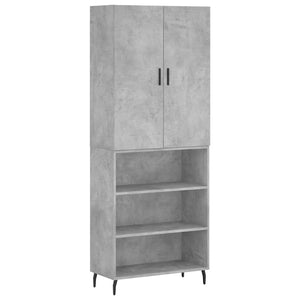 vidaXL Highboard Concrete Grey 69.5x34x180 cm Engineered Wood