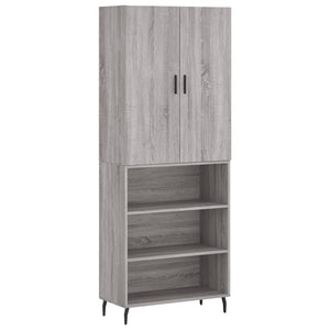 vidaXL Highboard Grey Sonoma 69.5x34x180 cm Engineered Wood