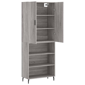 vidaXL Highboard Grey Sonoma 69.5x34x180 cm Engineered Wood