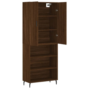 vidaXL Highboard Brown Oak 69.5x34x180 cm Engineered Wood