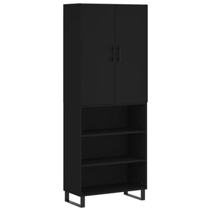 vidaXL Highboard Black 69.5x34x180 cm Engineered Wood