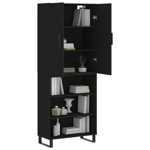 vidaXL Highboard Black 69.5x34x180 cm Engineered Wood