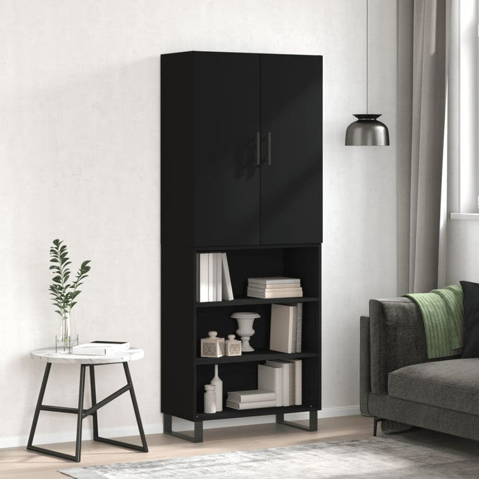 vidaXL Highboard Black 69.5x34x180 cm Engineered Wood