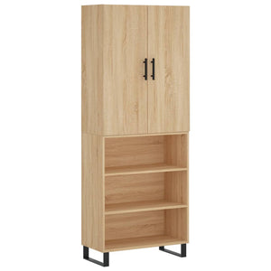 vidaXL Highboard Sonoma Oak 69.5x34x180 cm Engineered Wood