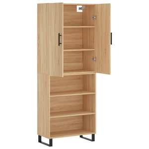 vidaXL Highboard Sonoma Oak 69.5x34x180 cm Engineered Wood