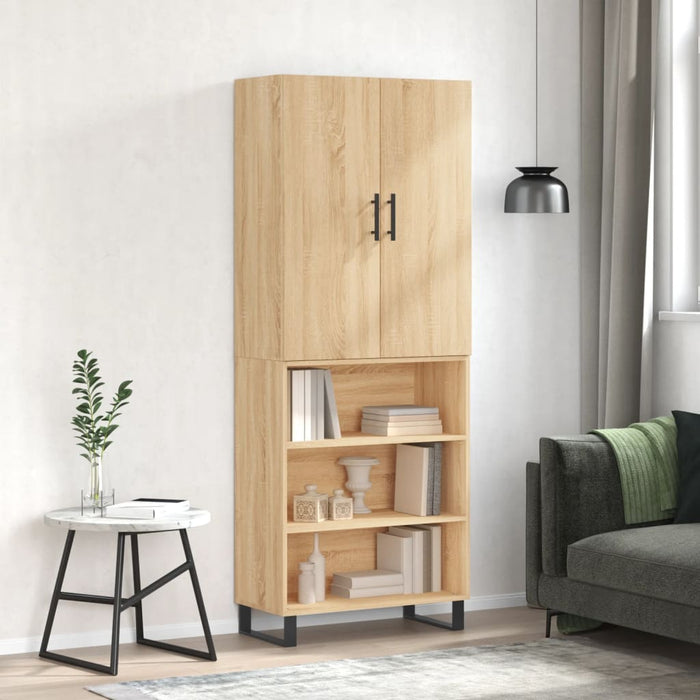 vidaXL Highboard Sonoma Oak 69.5x34x180 cm Engineered Wood