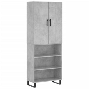 vidaXL Highboard Concrete Grey 69.5x34x180 cm Engineered Wood