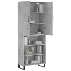 vidaXL Highboard Concrete Grey 69.5x34x180 cm Engineered Wood