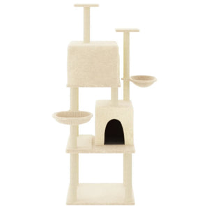 vidaXL Cat Tree with Sisal Scratching Posts Cream 180 cm