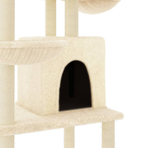 vidaXL Cat Tree with Sisal Scratching Posts Cream 180 cm