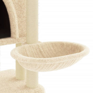 vidaXL Cat Tree with Sisal Scratching Posts Cream 180 cm