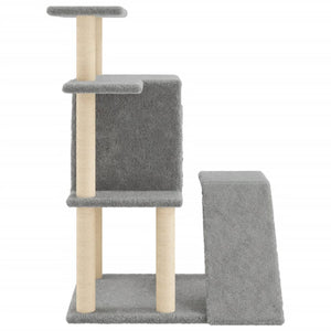 vidaXL Cat Tree with Sisal Scratching Posts Light Grey 97 cm