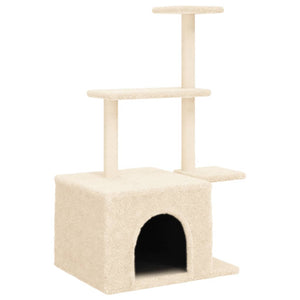 vidaXL Cat Tree with Sisal Scratching Posts Cream 110 cm