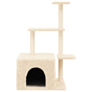 vidaXL Cat Tree with Sisal Scratching Posts Cream 110 cm