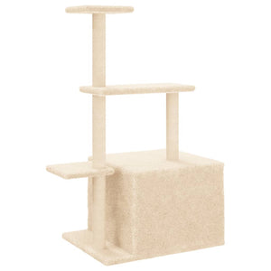 vidaXL Cat Tree with Sisal Scratching Posts Cream 110 cm