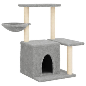 vidaXL Cat Tree with Sisal Scratching Posts Light Grey 83 cm