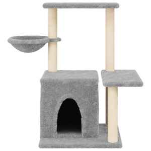 vidaXL Cat Tree with Sisal Scratching Posts Light Grey 83 cm