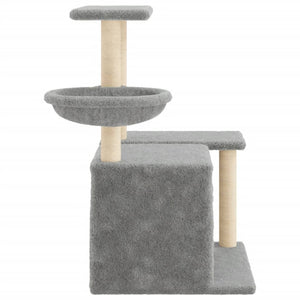 vidaXL Cat Tree with Sisal Scratching Posts Light Grey 83 cm