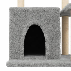 vidaXL Cat Tree with Sisal Scratching Posts Light Grey 83 cm