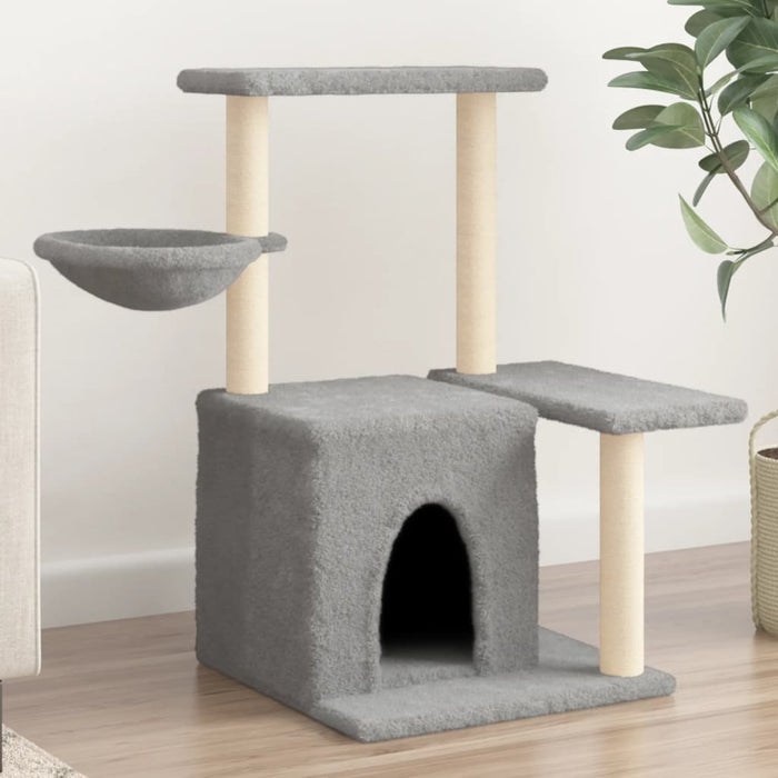 vidaXL Cat Tree with Sisal Scratching Posts Light Grey 83 cm