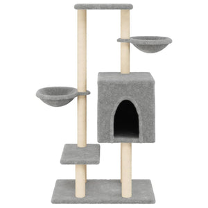 vidaXL Cat Tree with Sisal Scratching Posts Light Grey 117 cm