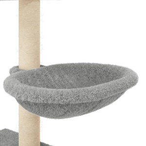 vidaXL Cat Tree with Sisal Scratching Posts Light Grey 117 cm