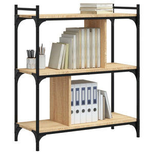 vidaXL Bookcase 3-Tier Sonoma Oak 76x32x88 cm Engineered Wood