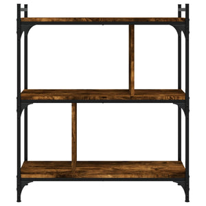 vidaXL Bookcase 3-Tier Smoked Oak 76x32x88 cm Engineered Wood