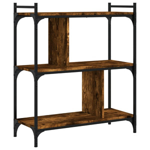 vidaXL Bookcase 3-Tier Smoked Oak 76x32x88 cm Engineered Wood