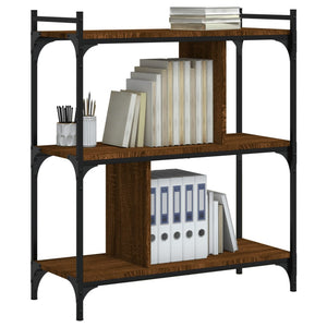 vidaXL Bookcase 3-Tier Brown Oak 76x32x88 cm Engineered Wood