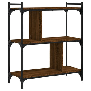 vidaXL Bookcase 3-Tier Brown Oak 76x32x88 cm Engineered Wood