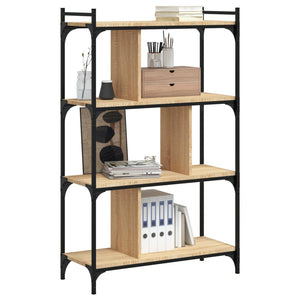 vidaXL Bookcase 4-Tier Sonoma Oak 76x32x123 cm Engineered Wood