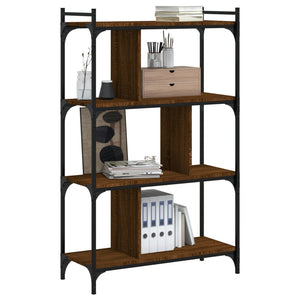 vidaXL Bookcase 4-Tier Brown Oak 76x32x123 cm Engineered Wood