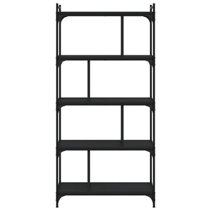 vidaXL Bookcase 5-Tier Black 76x32x158 cm Engineered Wood