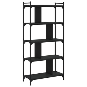 vidaXL Bookcase 5-Tier Black 76x32x158 cm Engineered Wood