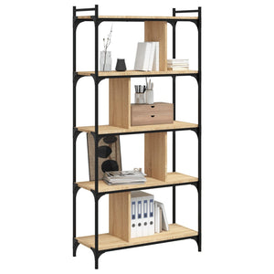 vidaXL Bookcase 5-Tier Sonoma Oak 76x32x158 cm Engineered Wood