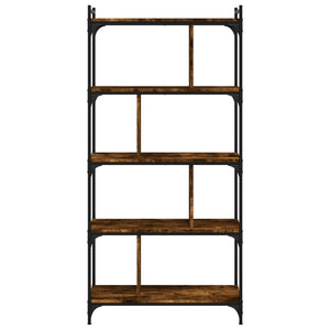 vidaXL Bookcase 5-Tier Smoked Oak 76x32x158 cm Engineered Wood