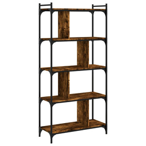 vidaXL Bookcase 5-Tier Smoked Oak 76x32x158 cm Engineered Wood