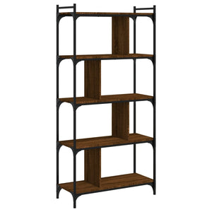 vidaXL Bookcase 5-Tier Brown Oak 76x32x158 cm Engineered Wood