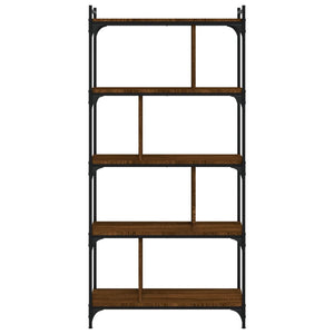 vidaXL Bookcase 5-Tier Brown Oak 76x32x158 cm Engineered Wood